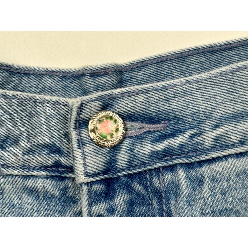 Stefano Patchwork Vtg 80s Denim Jeans Women 22 NWT RARE Cotton Pockets Floral - Picture 9 of 15